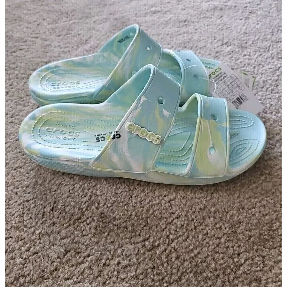 Crocs Men's Classic Slide Sandal Size 11 Marbled Tie Dye